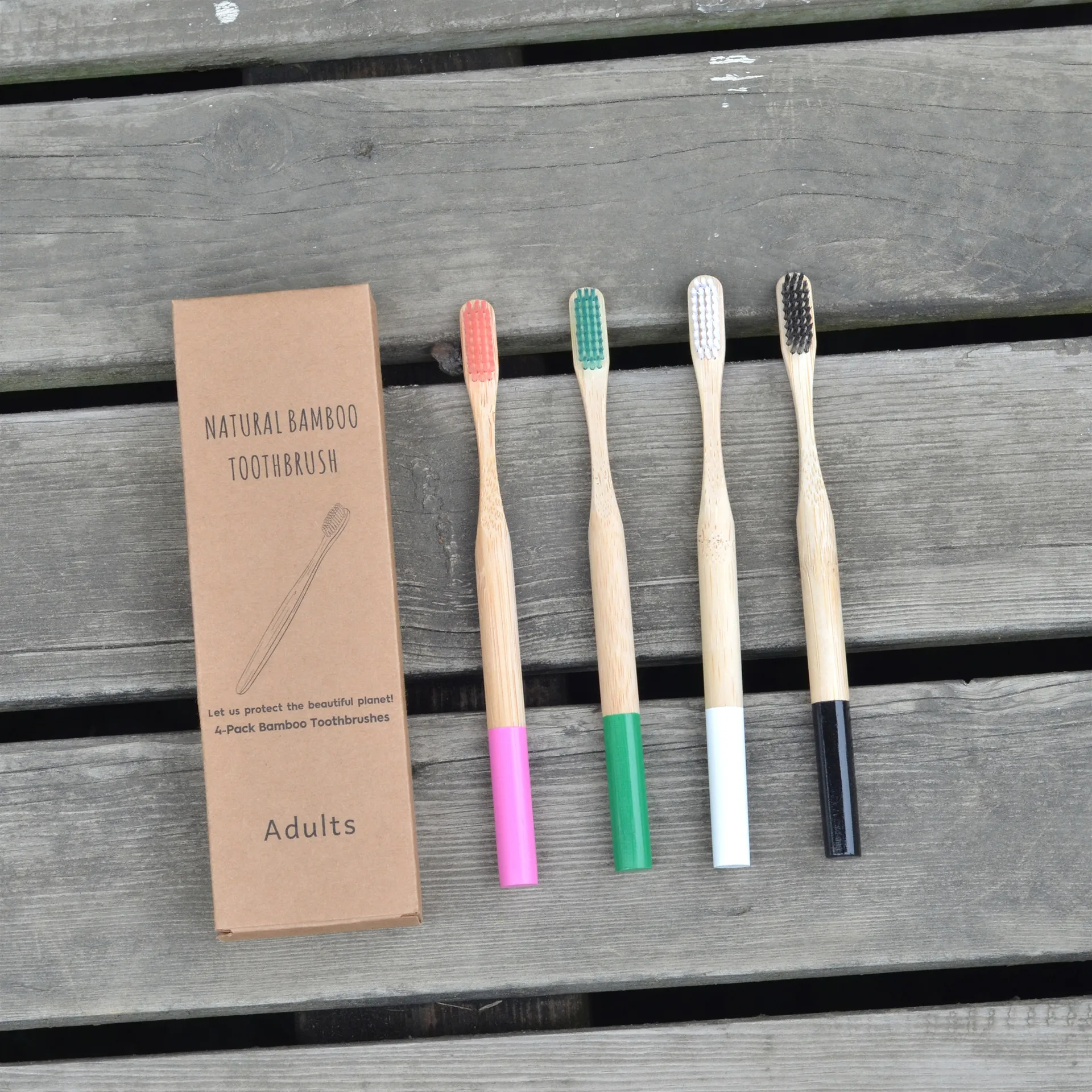 

Best Rate 4 PCS a set ECO Sustainable Brosse Bambou Dentales Bamboo Tooth Brush Toothbrush For Hotel Travel