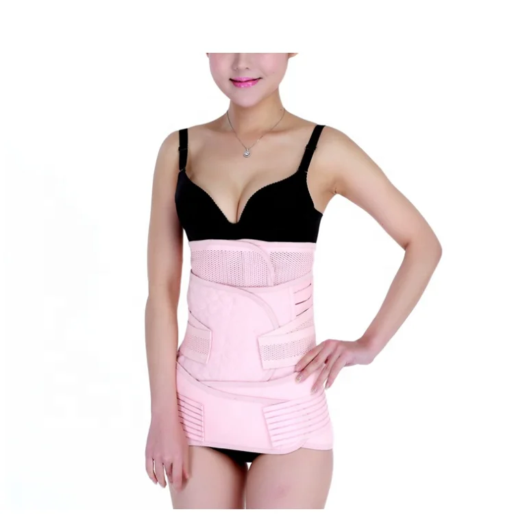 

Postpartum special breathable three-piece set for body-building and abdominal retraction and pelvic belt, Pink