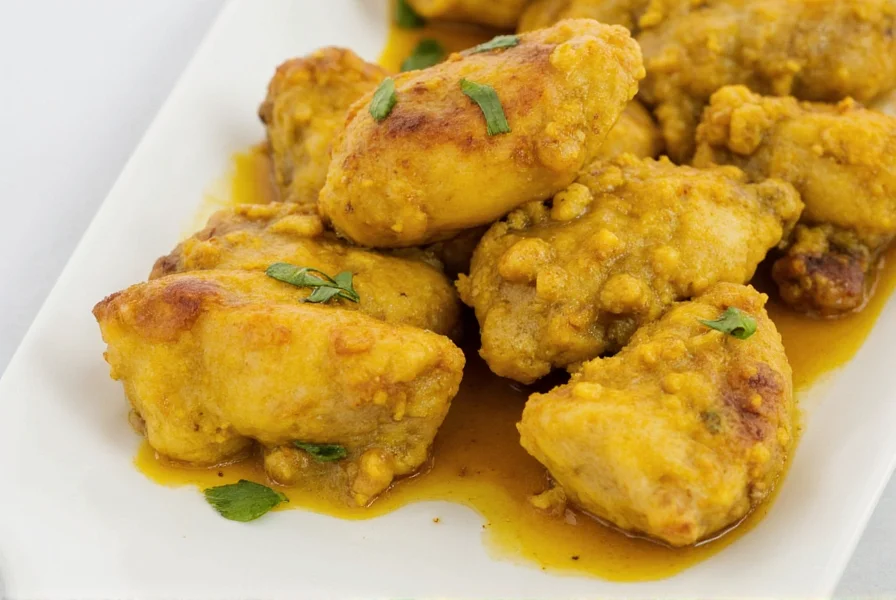 Turmeric chicken served with colorful vegetable sides