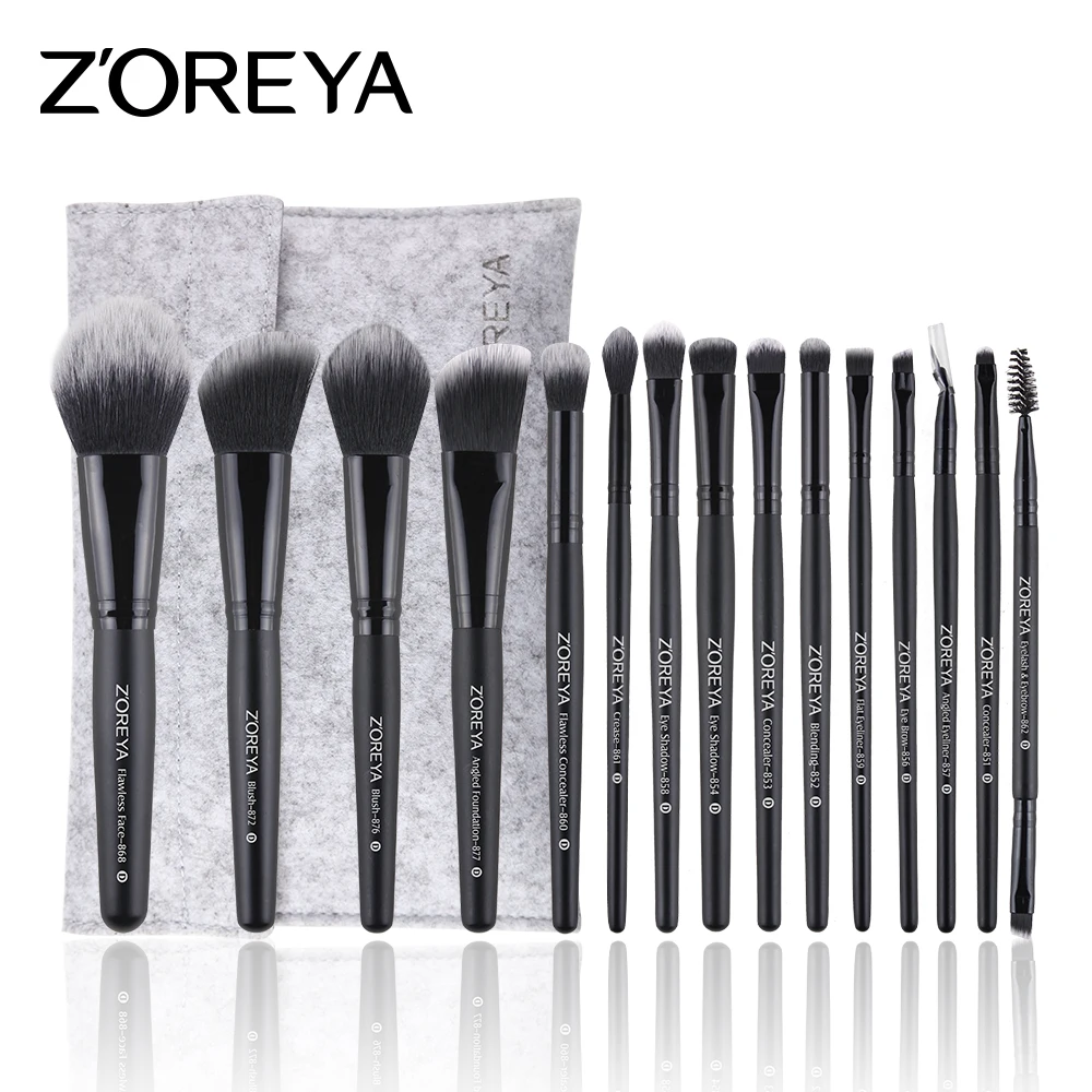 

15pcs Private Label Makeup Brushes With Marble classical black Handle