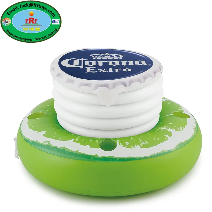 Corona Bottle Cap Inflatable Lime Floating Cooler With Lid And Cup Holders Buy Corona Bottle