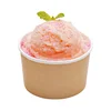 Kraft flat paper ice cream cup packaging 180ml