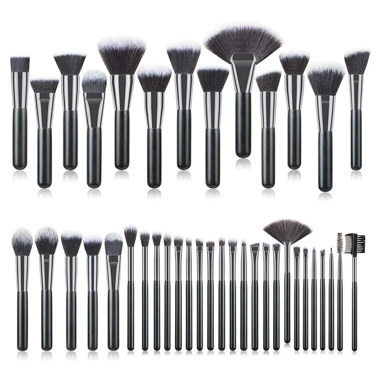 

40pcs Full Set Makeup Brush Set Wooden Handle Synthetic Hair Foundation Powder Eyeshadow Blending Beauty Tool Kit Makeup Brushes