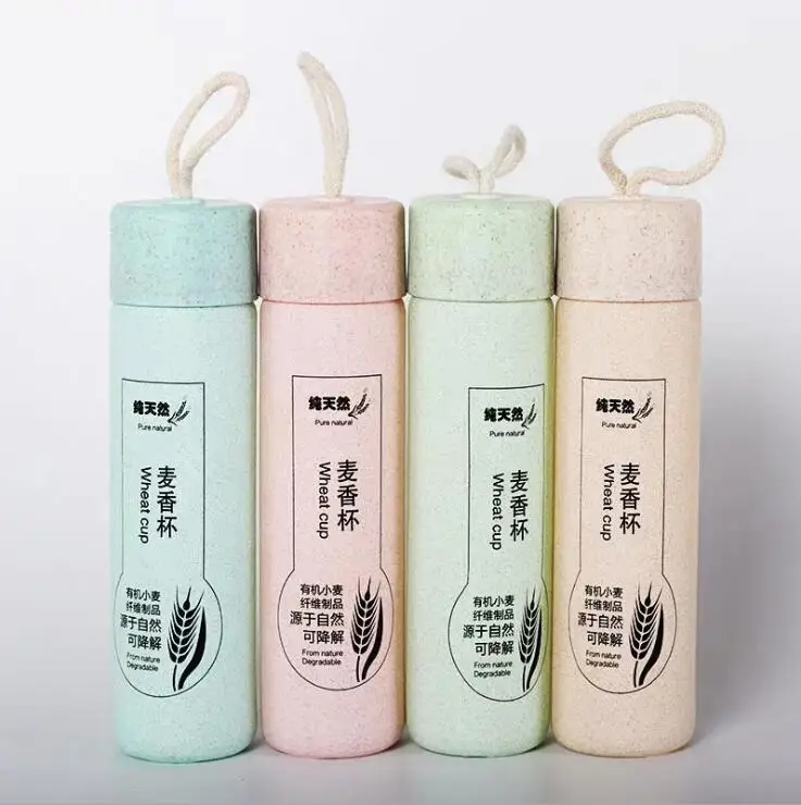 hot sale eco friendly wheat straw glass water bottle