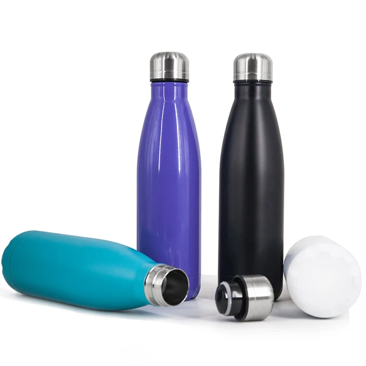 

500ML Vacuum Insulated Travel Water Bottle Leak-Proof Double Walled Cola Shape Stainless Steel Bottle, Customized color