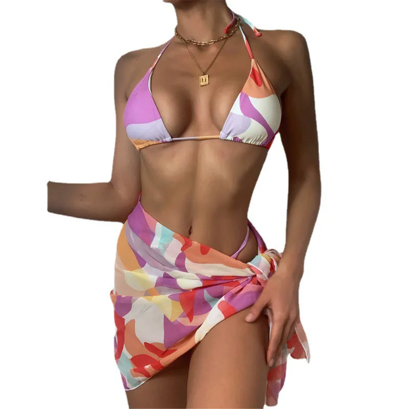 

wholesale string bikini floral bikini with coverup thong bikini swimsuit bathing suits swimwear, Customized color