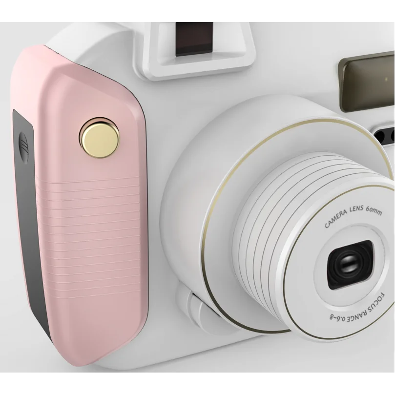 
New Selfie Shooting Instant Camera with Flash & 5 Lighting Modes, Compatible with Instant Mini Film, Blue/Pink 