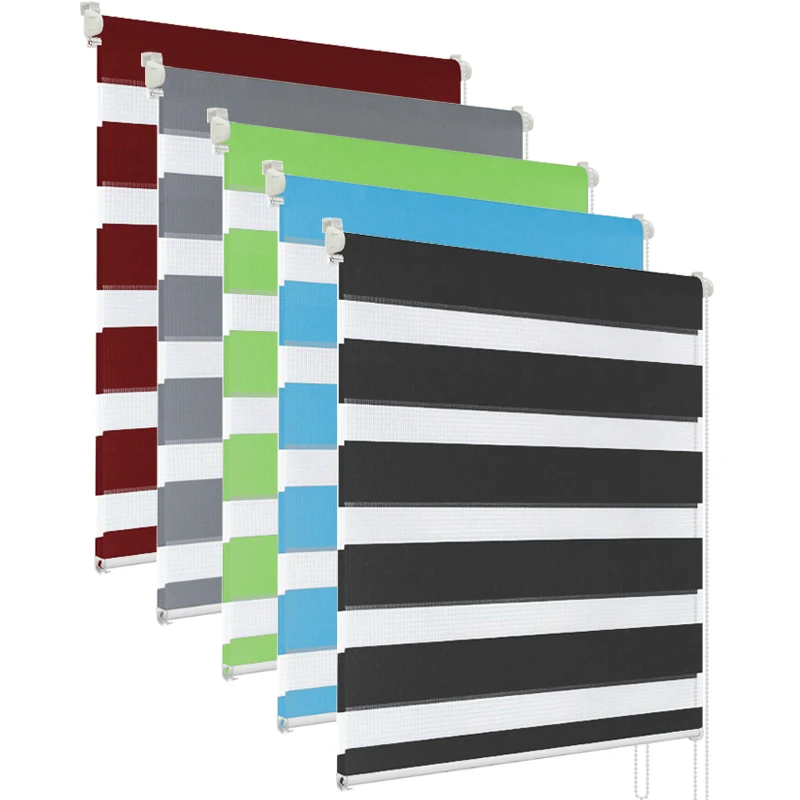 

Home Decoration Manufacturer Best Price Blackout Zebra Roller Blinds For Window Day and Night Zebra Roller Blinds Zebra Blinds, 30 colors