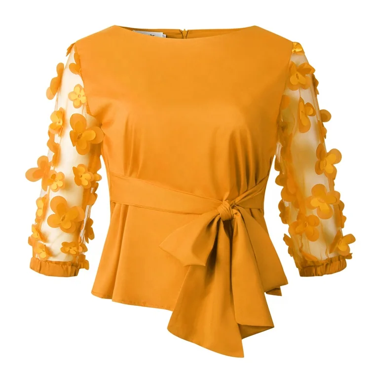 

Hot Sale Plus Size Sexy Ladies Tops Summer Top Bow Shirts For Women