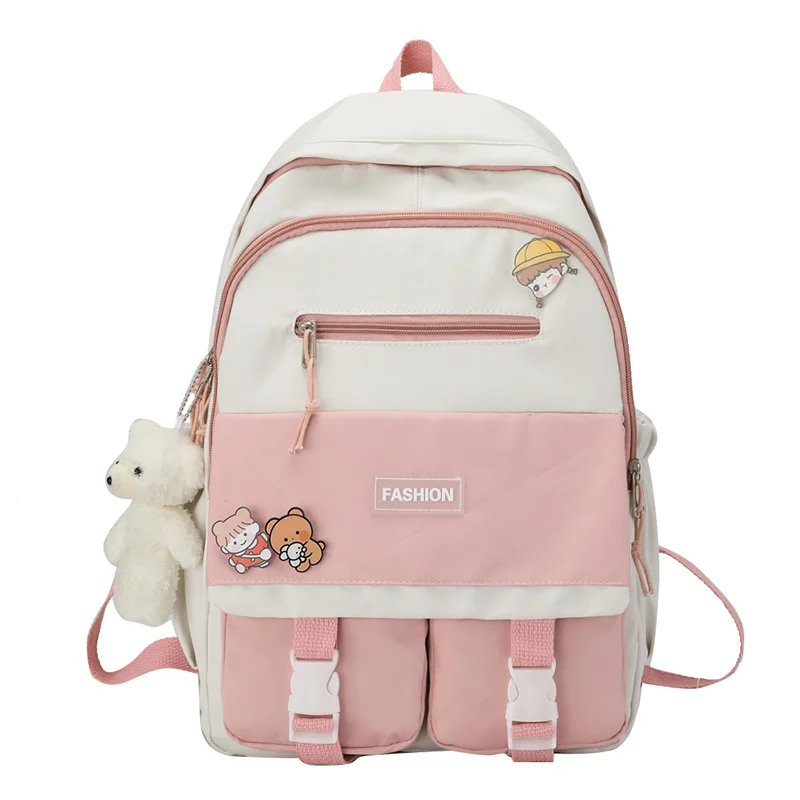 

Set Harajuku Women Laptop Backpack Canvas School Bags For Teenage Girls Kawaii College Student Kids Book Bag Rucksack 2021