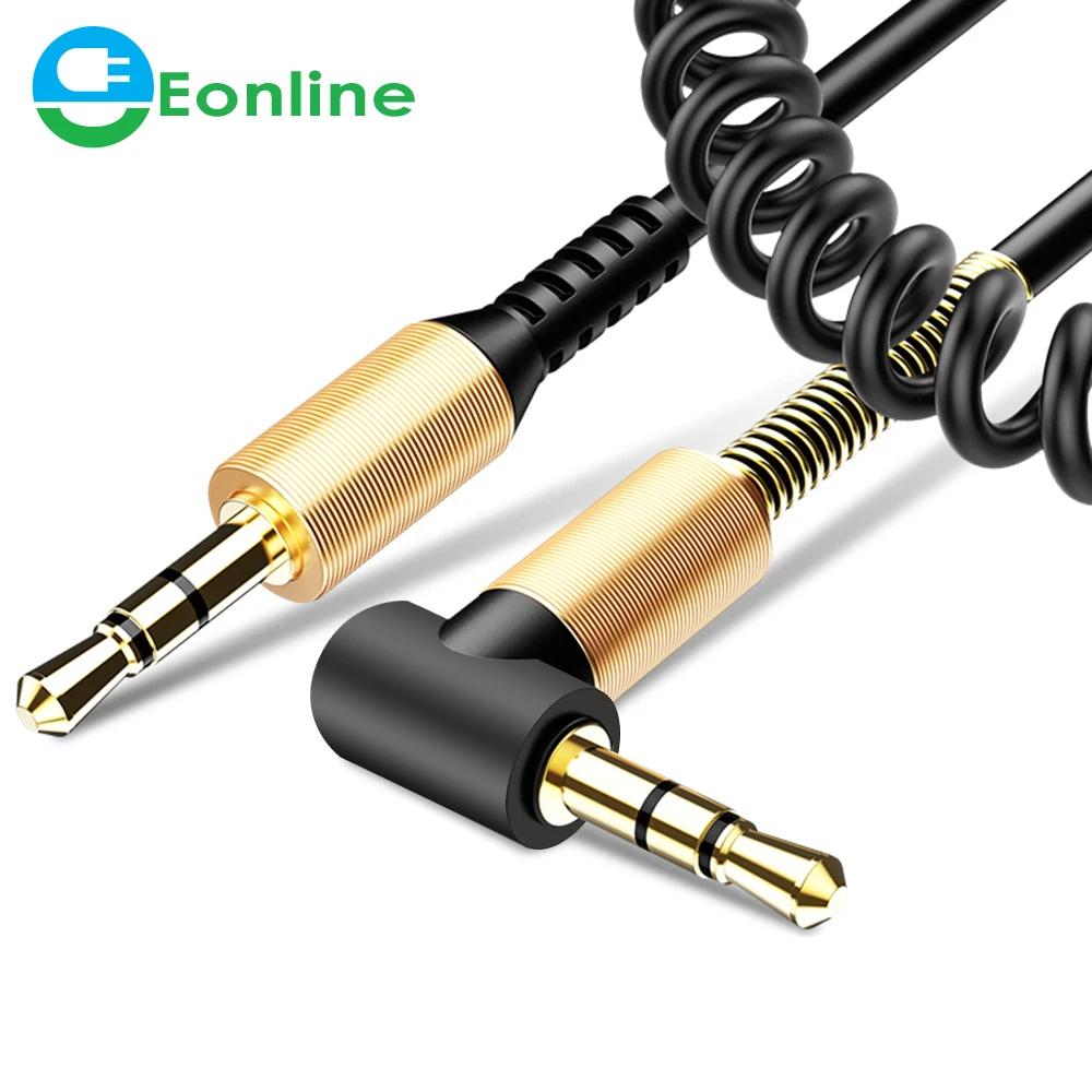 

Eonline 1.7M 3.5 Jack AUX Audio Cable 3.5MM Male to Male Cable For Phone Car Speaker MP4 Headphone Jack 3.5 Spring Audio Cables, Red /white/oranger/green/blue/purple/rose