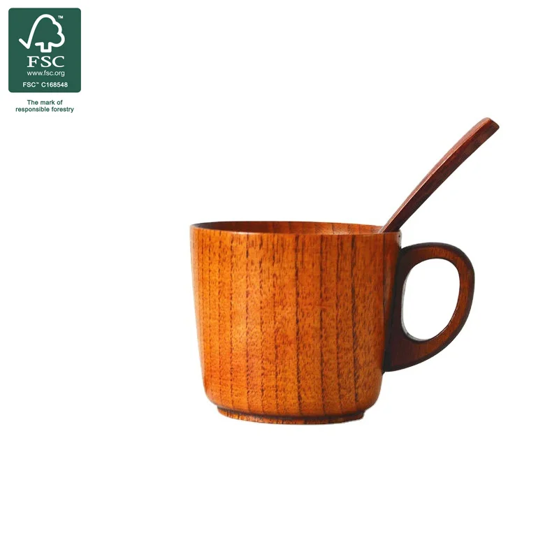 

Hot Selling Nordic Handle Coffee Cup Wooden Wine Cup, Wood color