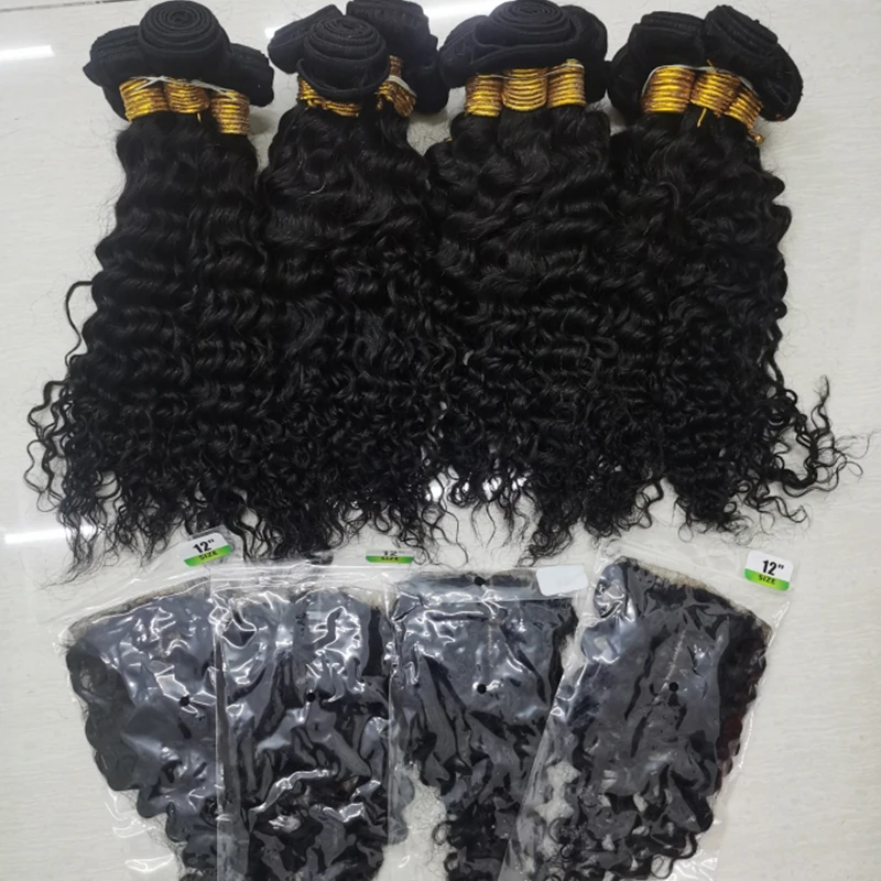 

Letsfly Deep Wave hair with Closure for Brazilian Human Hair extensions Wholesales Bulk Buy