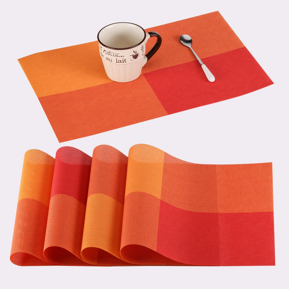 Wholesale hotel restaurant standard size plastic pvc dining table mat