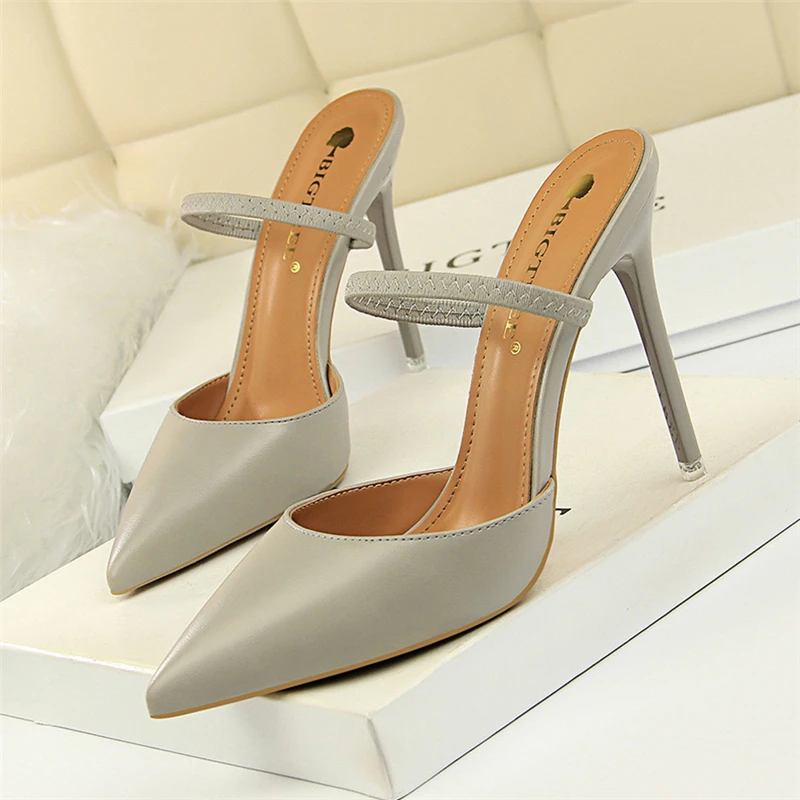 

Fashion Office Lady High Heels Sexy Sandals Summer Women Pumps Nude Brown High Heeled Shoes Wedding Bridal Shoe Party Heel Lady