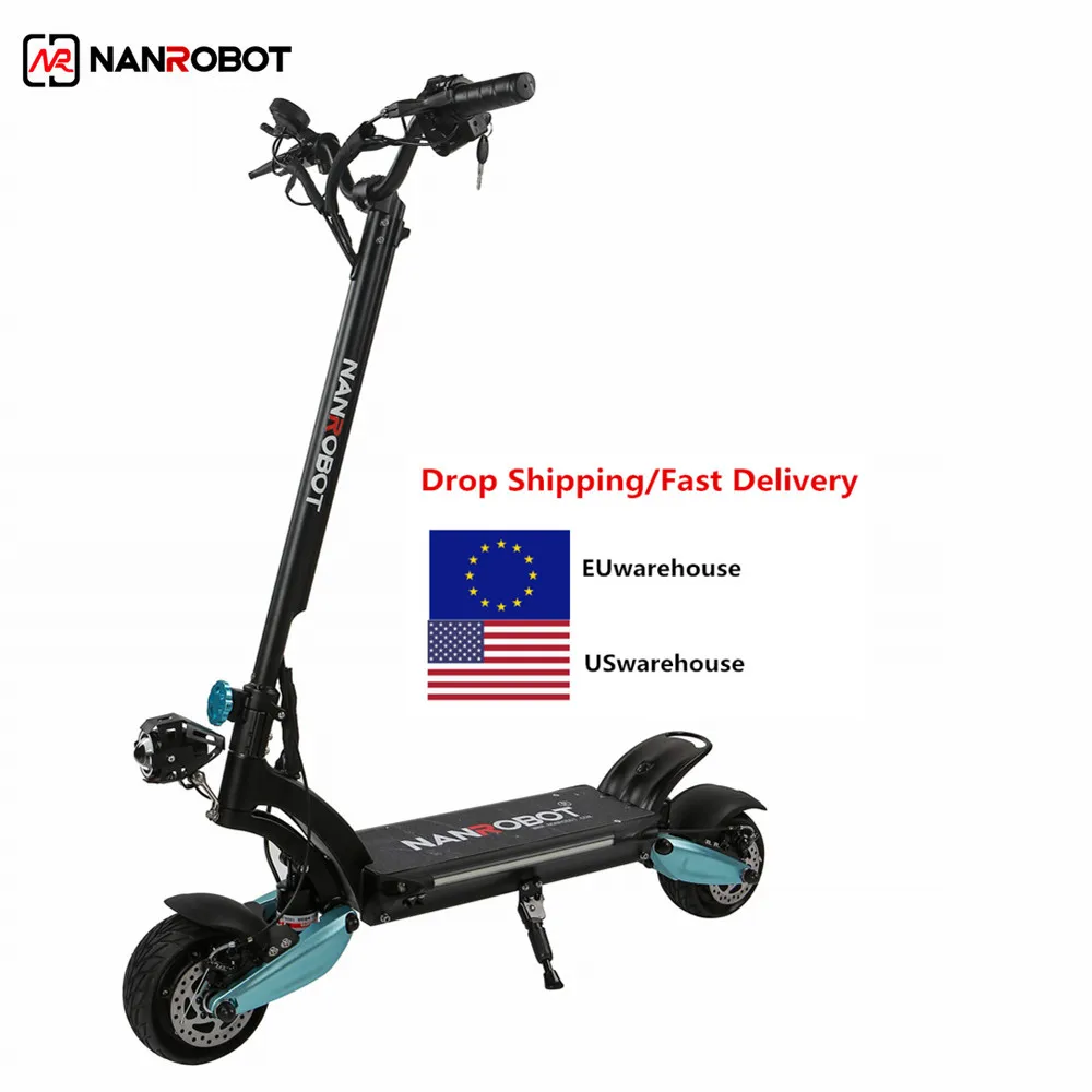 

Nanrobot DISC BRAKE 1600w New Style All Terrain Ce Approve Kick Price Two Wheel Electric Scooter, Black and blue details