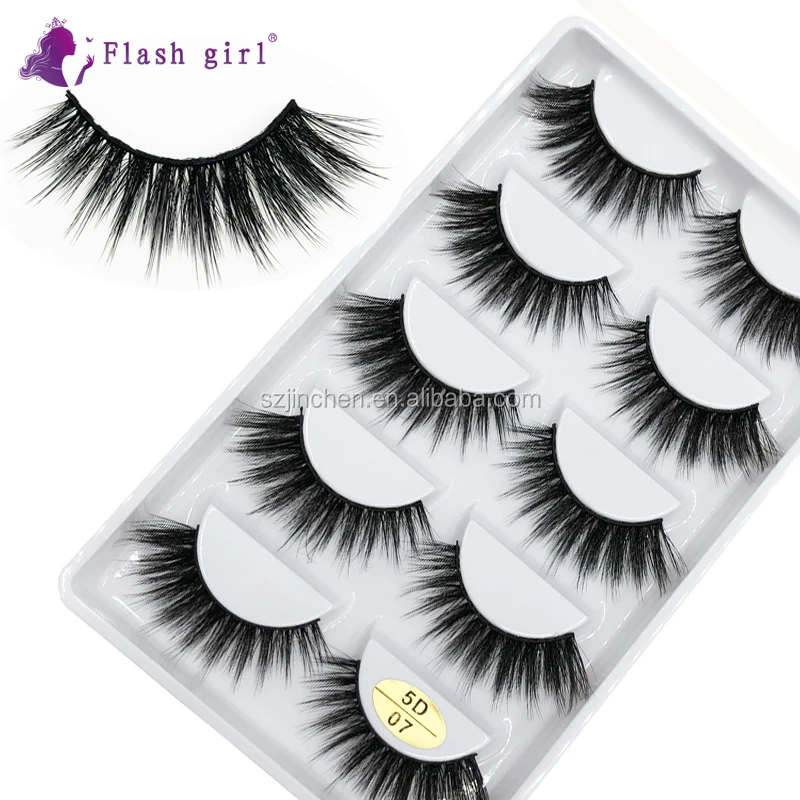 

Hot selling 5D-07 lashes supply 5 pairs natural thick long false eyelashes wholesale