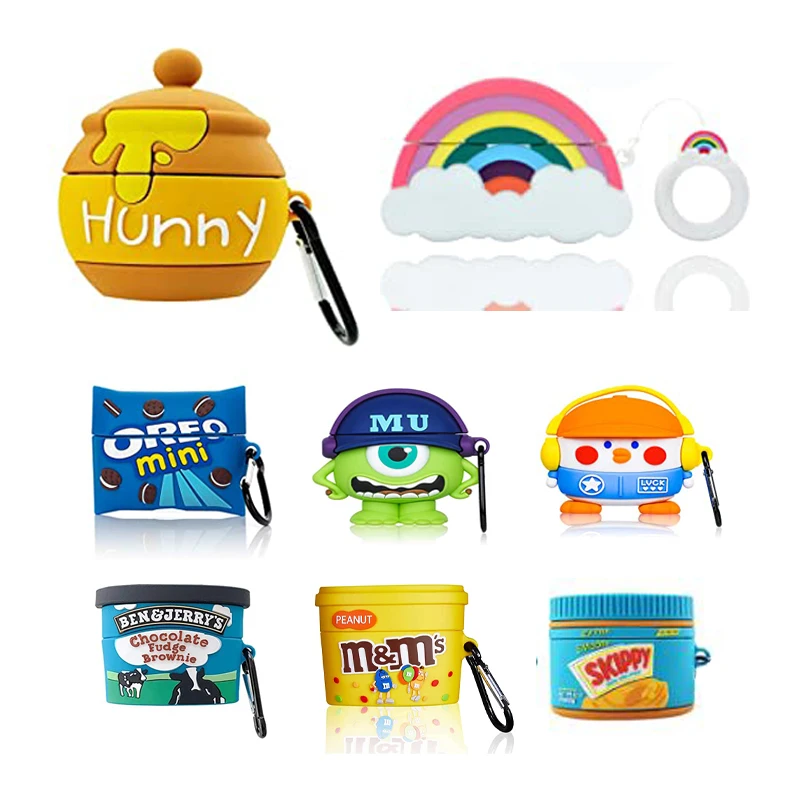 

Bulk Wholesale Drop Ship 3D Fashion Cute Rainbow Protective Earphone Cover Accessories Silicone Case For Apple Airpods 1/2 Pro