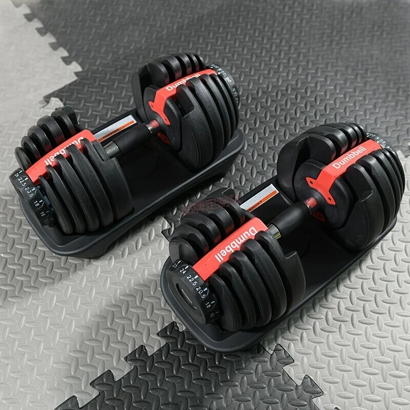 

24KGS/52LBS Dumbbell Set Hex Rubber Black Customized China Logo Packing Color Feature Adjustable Dumbells