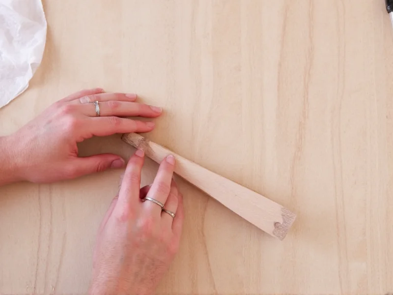 Hands assembling wooden shelf DIY project