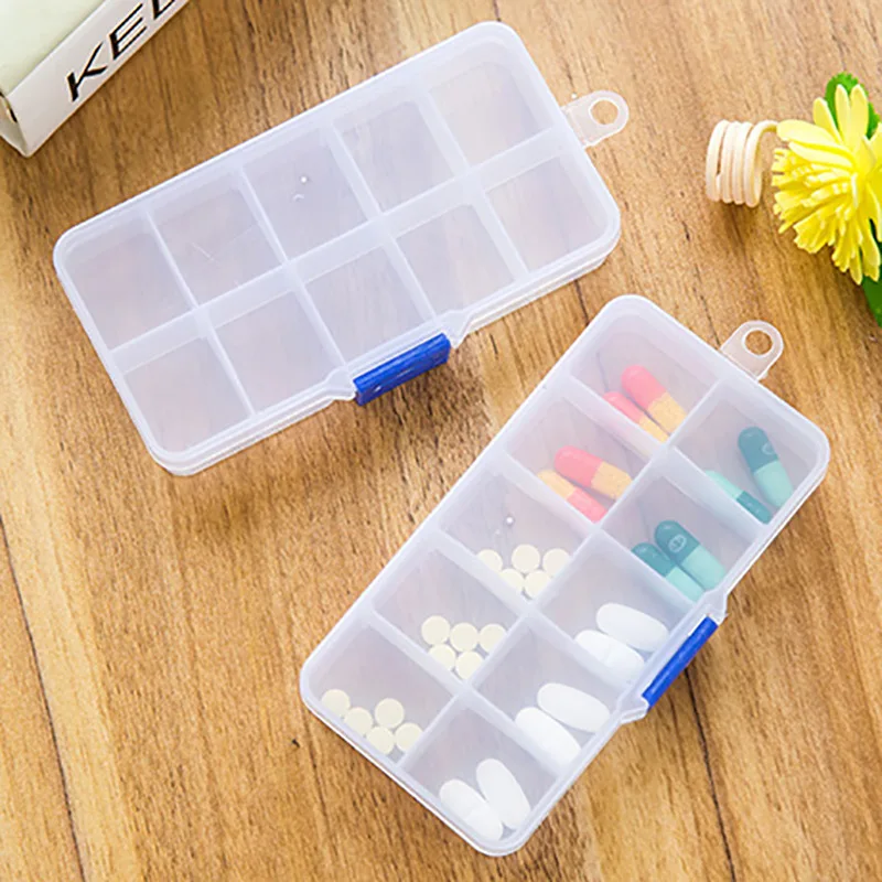 

Transparent cosmetic jewelry box medicine / storage / 10 removable for daily use