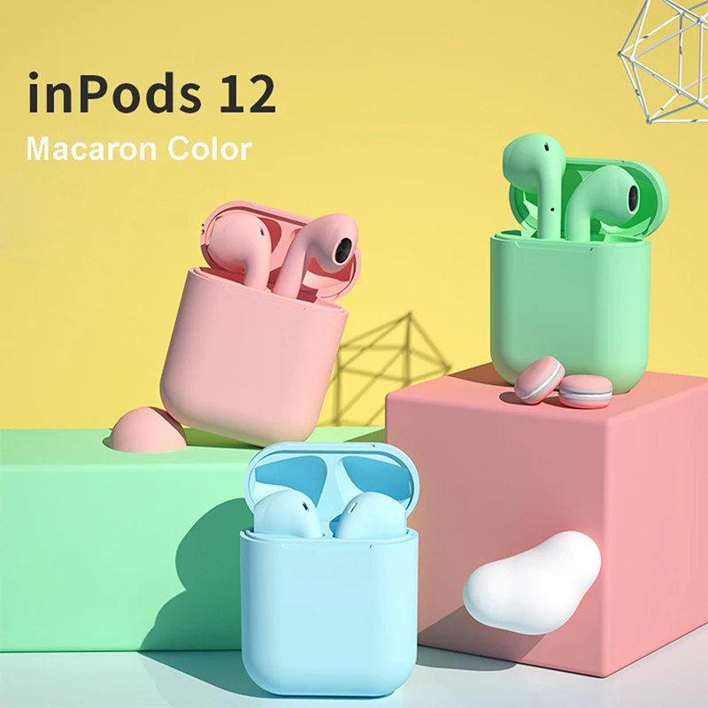 

2021 Amazon Hot Sale Ear pods Air 2 Pods Wireless Macaron Inpods 12 i12 TWS Earphone Earbuds