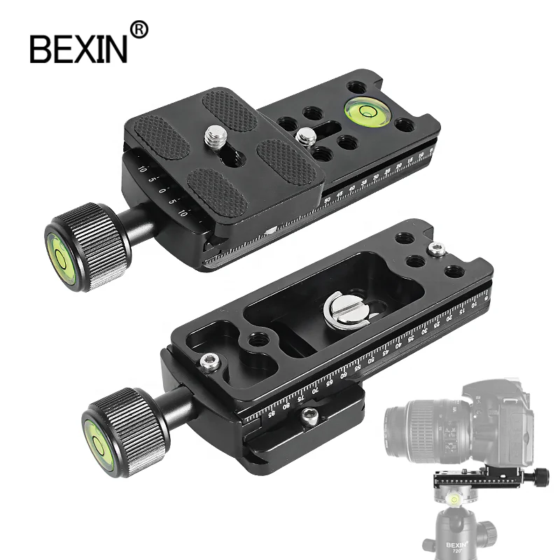 

BEXIN Panoramic Clamp Holder Long 100mm Two-way Slot Tripod Outdoor Professional Shooting Quick Release Plate Clamp Holder Camer, Black