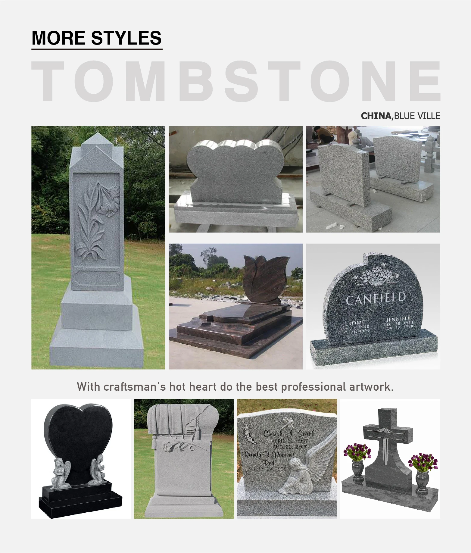 Blve Modern Design Headstone Black Granite Grave Stone Cemetery