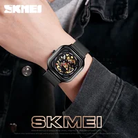 

SKMEI 9184 fashion black mens mechanical watch hollow Mesh Strap Waterproof automatic moq 1 sports wristwatch