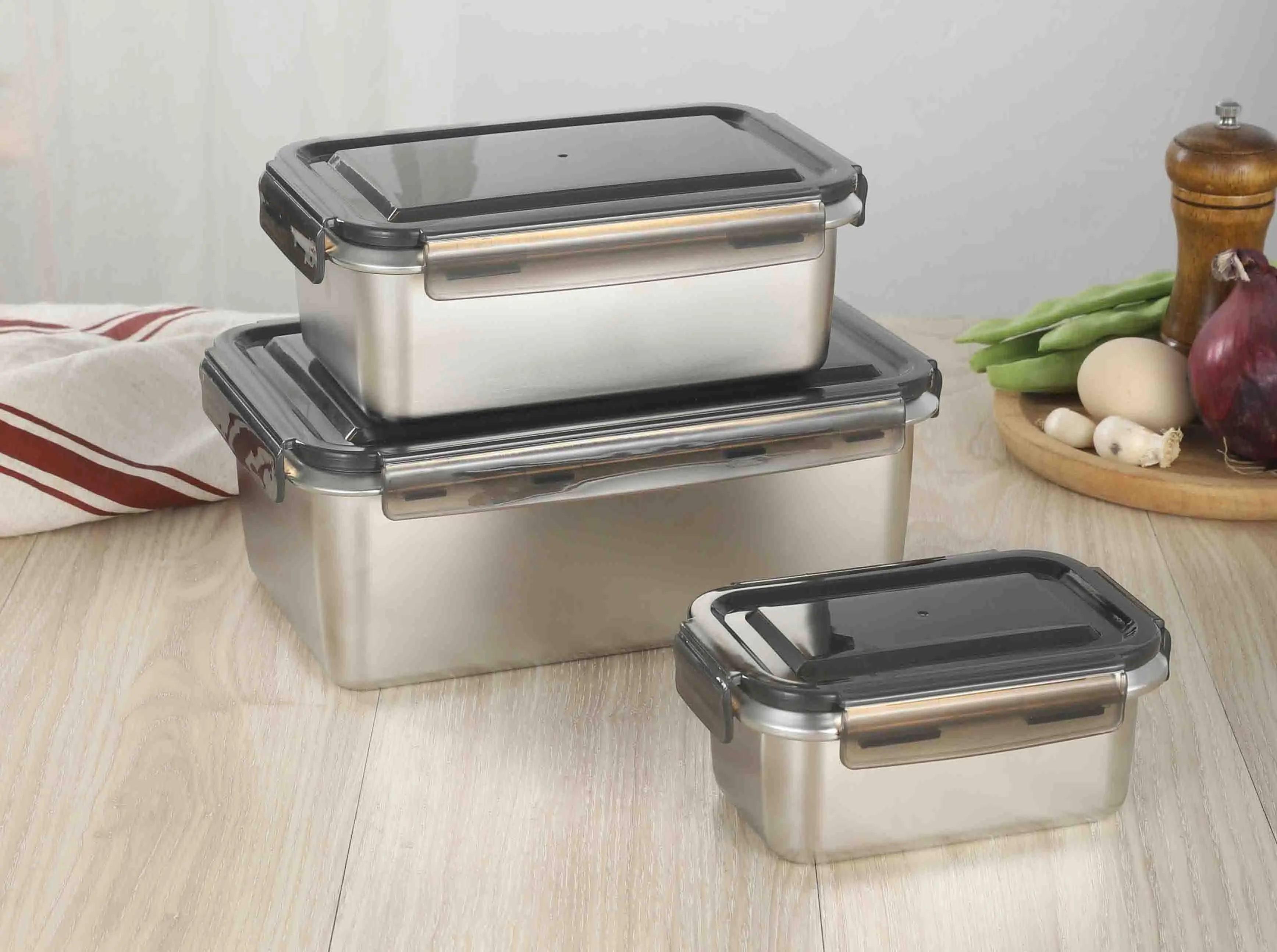 316 Stainless Steel Rectangle Airtight Food Storage Container With Lid