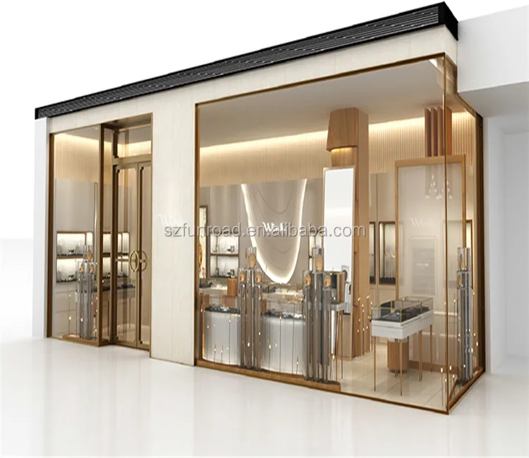 Modern Jewellery Showroom Counter Stainless Steel Floor Standing Jewelry Cabinet Jewelry Store Furniture