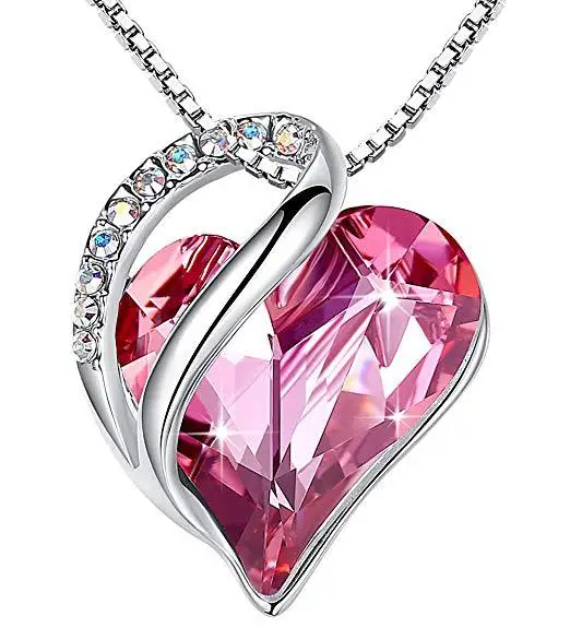 

High Quality Infinity Love Heart Crystals Birthstone Pendant Necklace