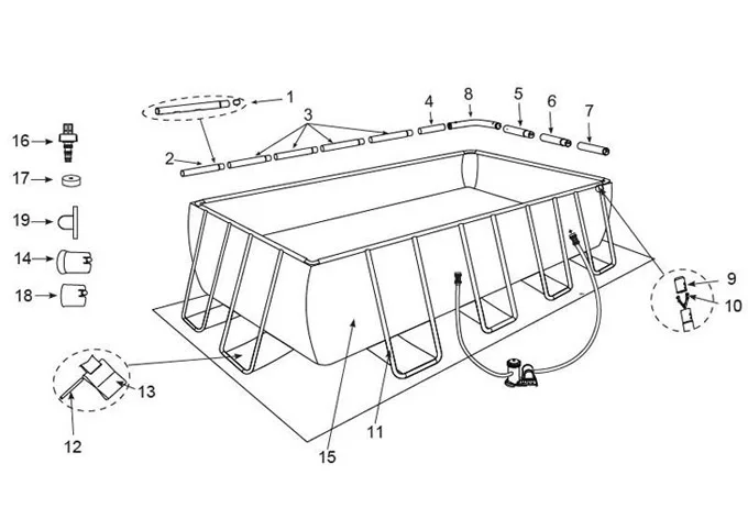 Схема сборки каркасного бассейна интекс