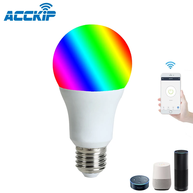 ANPU Lampadas WiFi LED Connect Tuya E27 9W Smart Bulb Work With Alexa  Google Home Smart LED Light Bulb RGBCW Multi Color Change