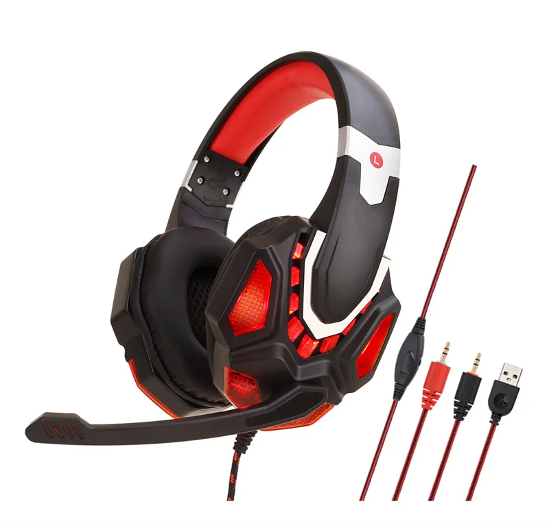 

G10 3.5mm Wired Gaming Headphone USB Lighting Headset with Microphone Easily Carrying Lightweight Gaming Headset for PS4 PC