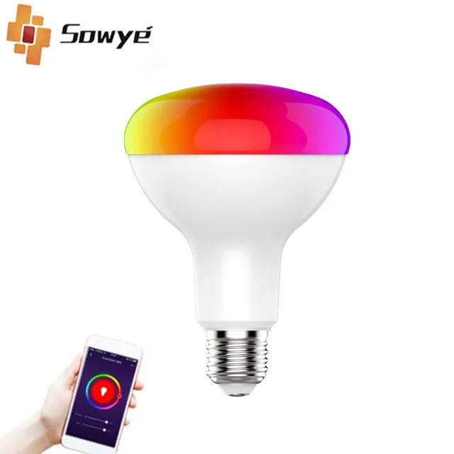 

Tuya Smart Home Led Light Bulb Energy Save 8w Lampada Dimmable E26 E27 B22 Music Lights BR Leds RGB 90 Modern Remote Control 85