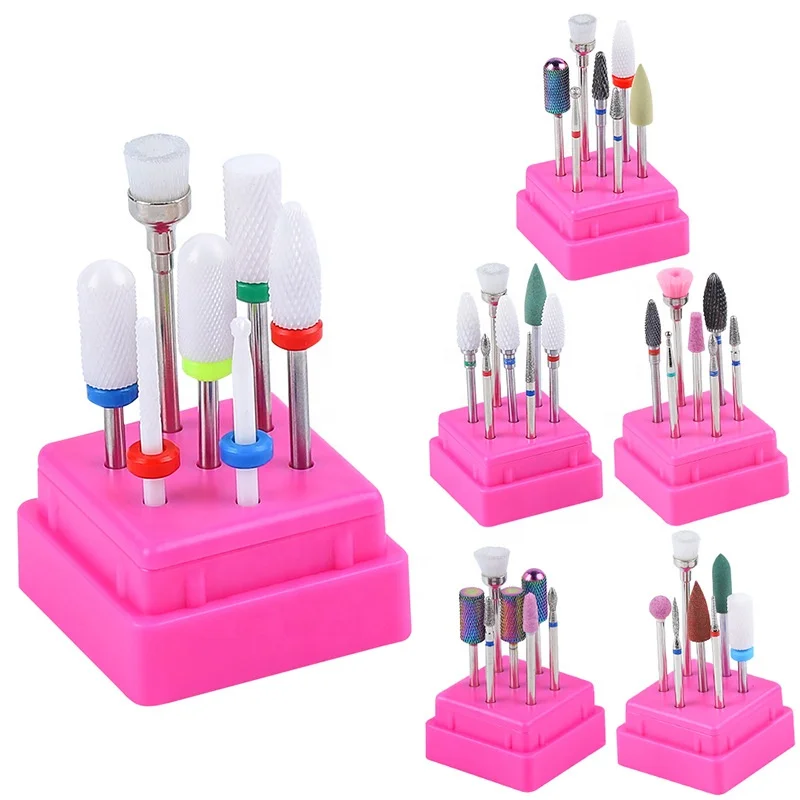 

Ceramic Tungsten Nail Art Grinding Brush Electric Set Polishing Special Tool Nails Drill Bit for Clean Acrylic Salon Manicure, As picture shown