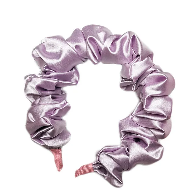

Fashion Solid Colors Fold imitating Silk Headbands Women Trendy Wrinkle Hair hoop hair accessories ins Hot Hair band, Mixed color