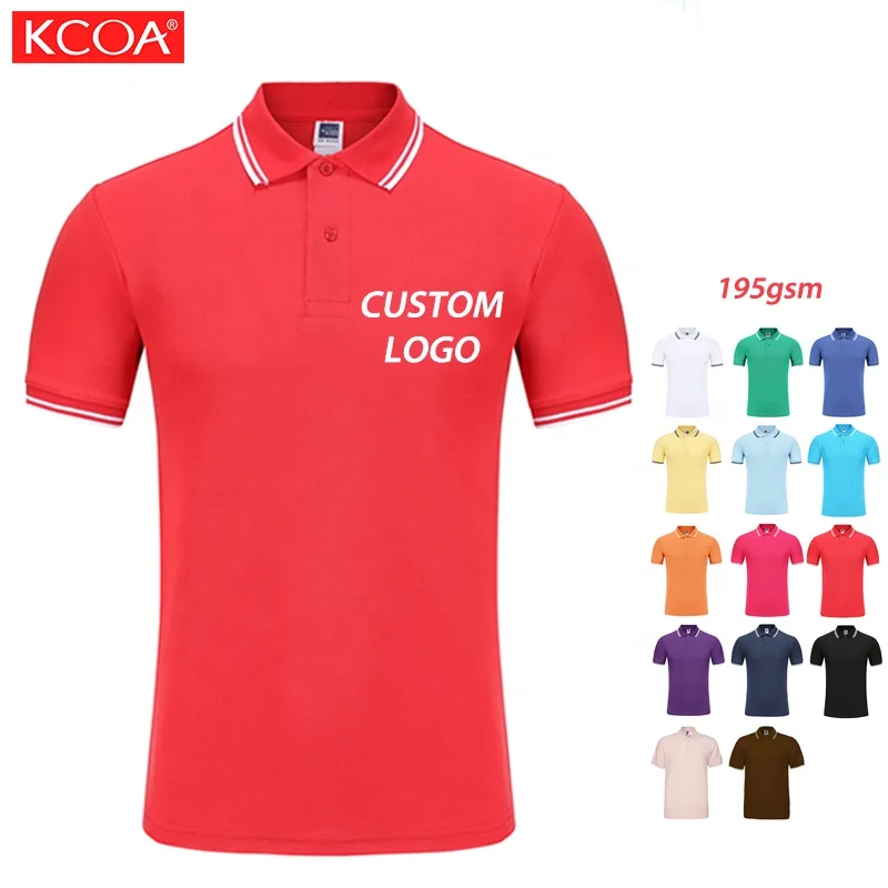 

In Stock Casual Quick Dry Polyester Cotton Mix Polo T Shirt Men, 14 colors or custom colors