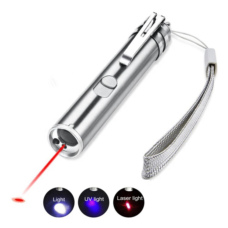 

RTS 3 Colors Pen Light Cats Pet Toy Usb Rechargeable Led Flashlight Uv Class 2 Laser Pointer