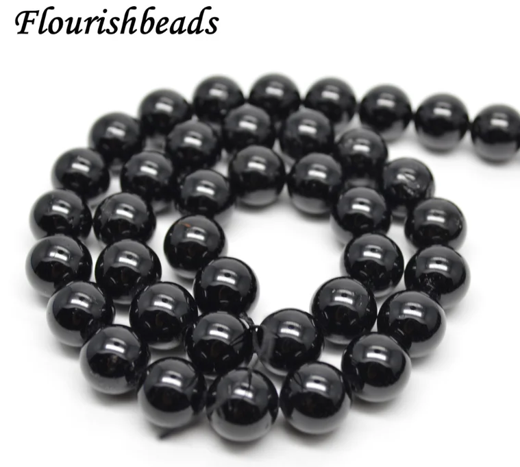 

Grade AA Quality Natural Black Tourmaline Stone Round Loose Beads