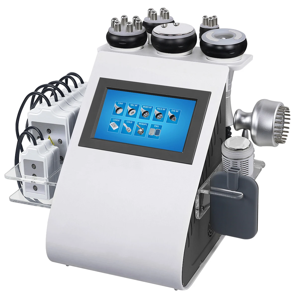 

New 9 in 1 Vacuum Cavitation RF Body Slimming Beauty Machine Lipolaser EMS Weight Loss Skin Tightening Instrument, White