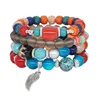 Bead Multi Layer Statement Bracelets Stackable Beaded Strand Stretch Bangles Sparkly Crystal, Tassel Charm