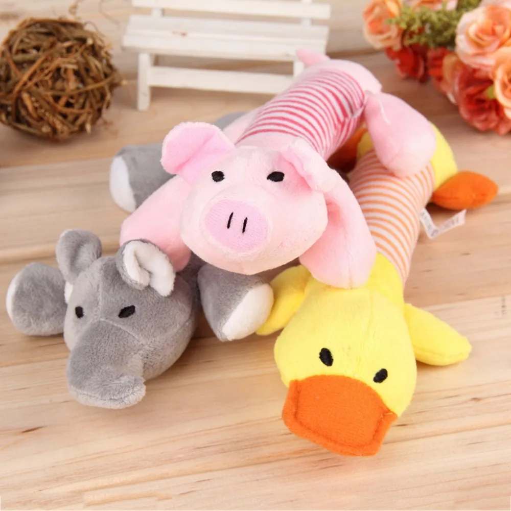 

Cute Dog Toy Pet Puppy Plush Sound Chew Squeaker Squeaky Pig Elephant Duck Toys Z019