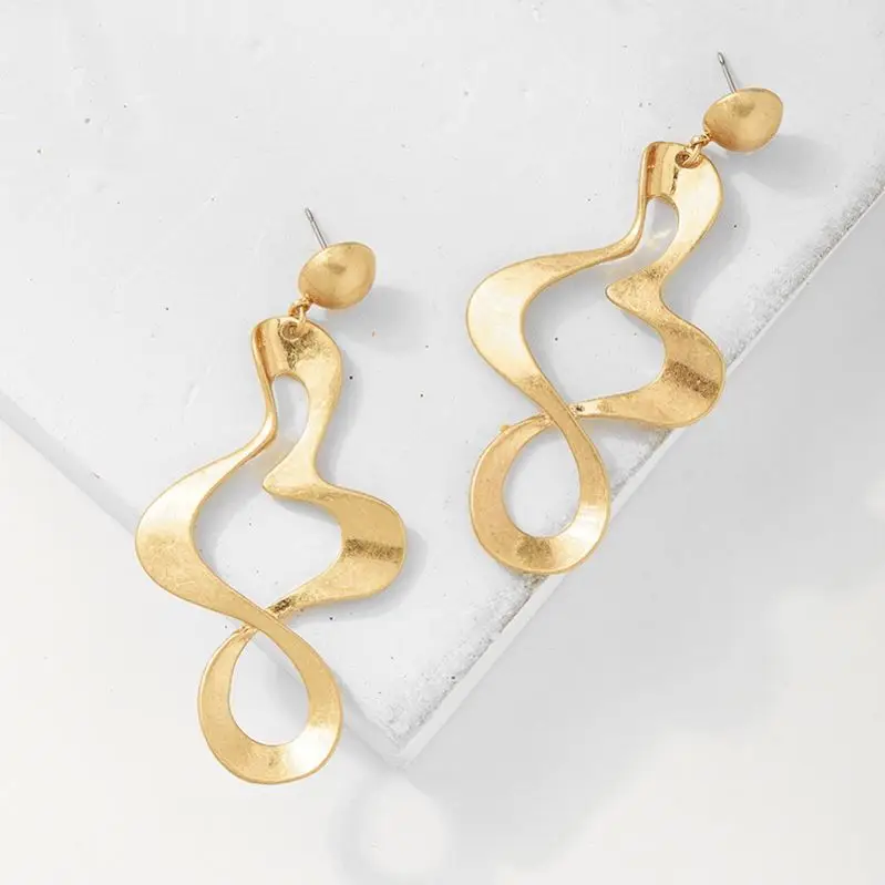 

Simple drop earrings gold silver color dangle earrings big long earring factory cheap wholesale