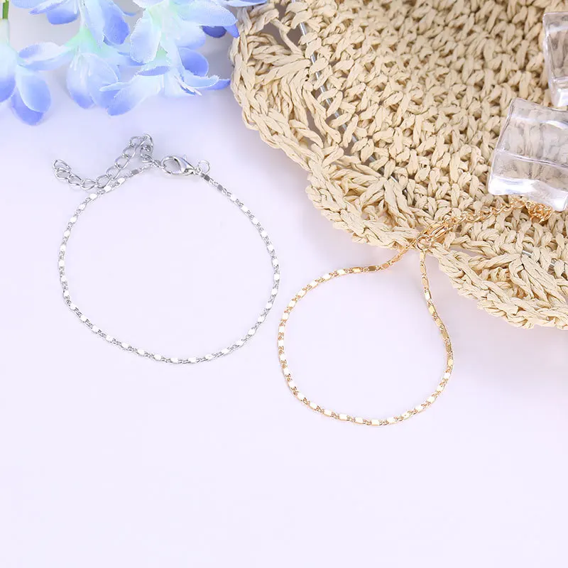 

Jewelry Gift for Women Girls 2021 Skyrim Fashion Leg Ankle Bracelet Gold Color Beaded Stainless Steel Beach Foot Chain Anklet