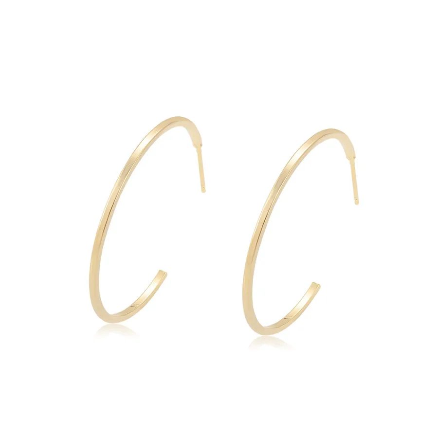 

E-1617 xuping jewelry Earring circle simple ring C-shaped 14K gold-plated personality creative earrings