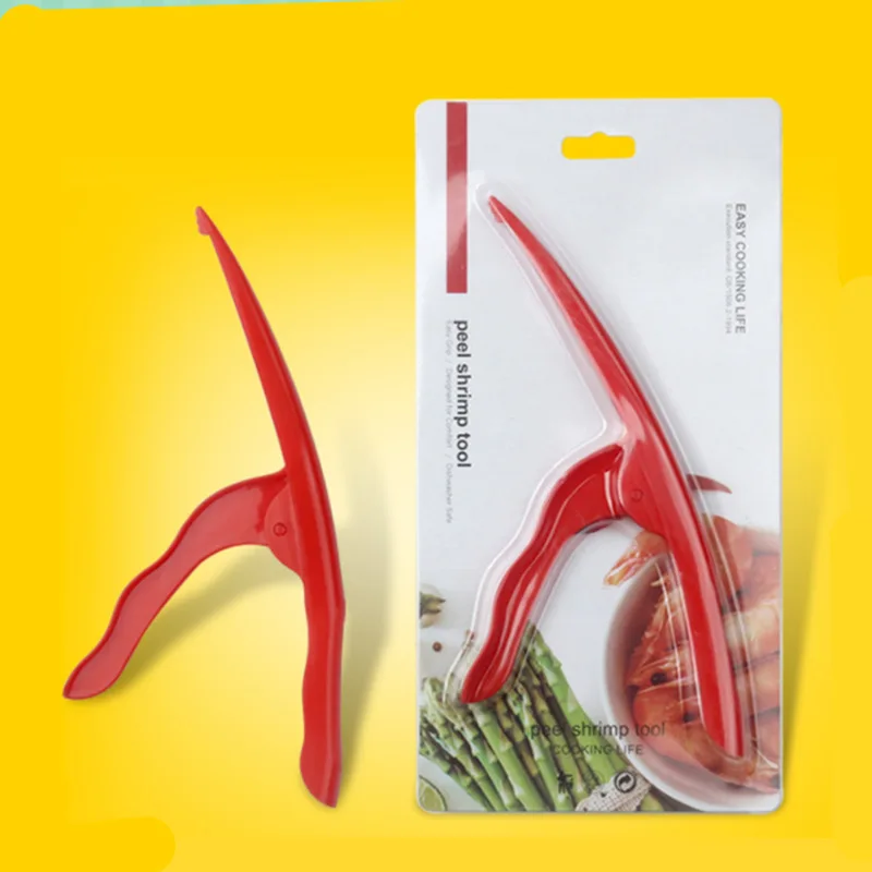 

TY2022 OEM/ODM Kitchen gadgets Shrimp peeling artifact lobster shrimp opener shrimp line device, Red