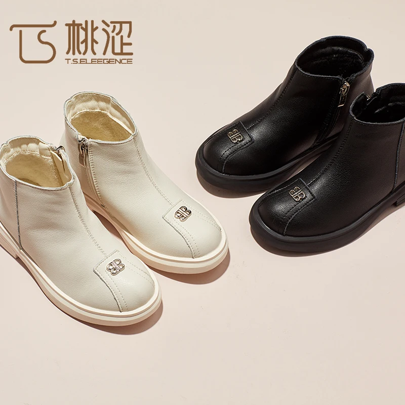 

New China manufacture girls ankle boots kids fancy leather shoes, Customized