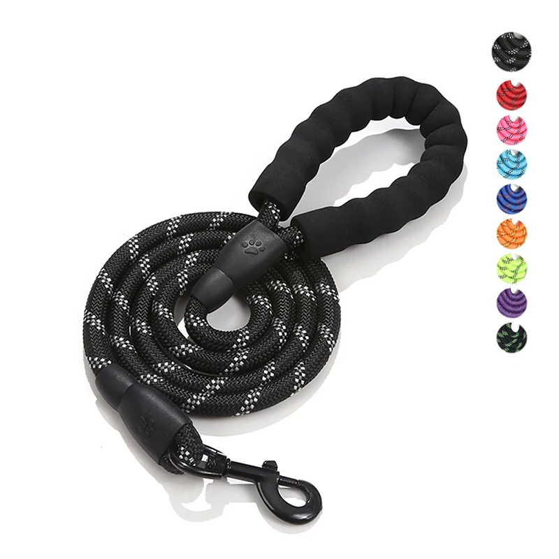 

Wholesale Strong Round Dog Leash with Comfortable Padded Handle Reflective Climbing Dog Rope Leash